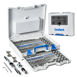toolant 127pcs SAE/Metric Ratcheting Tap and Die Set for Threading