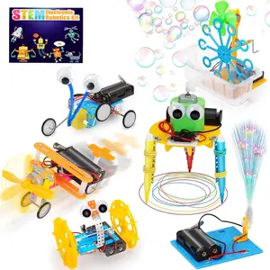 6 Sets STEM Building Toys for Boys Girls Ages 6-12, DIY Robotics Kit Science Experiment Projects, 6-in-1 Motorized Engineering Activities, Outdoor Play Crafts Gift (Batteries Not Included - Requires 2 AA)