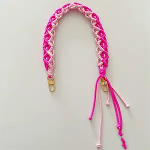Hand braided rope braided bag replacement keychain camera rope chain accessories lanyard shoulder strap chain polyester rope strap