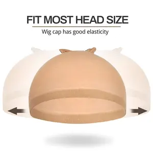 Vkitoll 1 PACK HD Human Hair Wig Cap 2 Pieces Invisible and Sheer Breathable Ultra-thin Stretchy Stocking Caps for Lace Front Wigs for Women