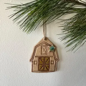 Barn Christmas Tree Ornament - Festive Home Decorations