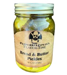 PEPPER BELLY PETE'S BREAD AND BUTTER PICKLES - 16 OZ