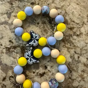 Blue Butterfly bracelet keychain