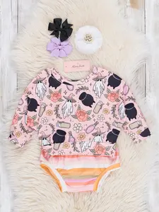 Ghoulish Halloween Stripes Floral Bloomers Outfit