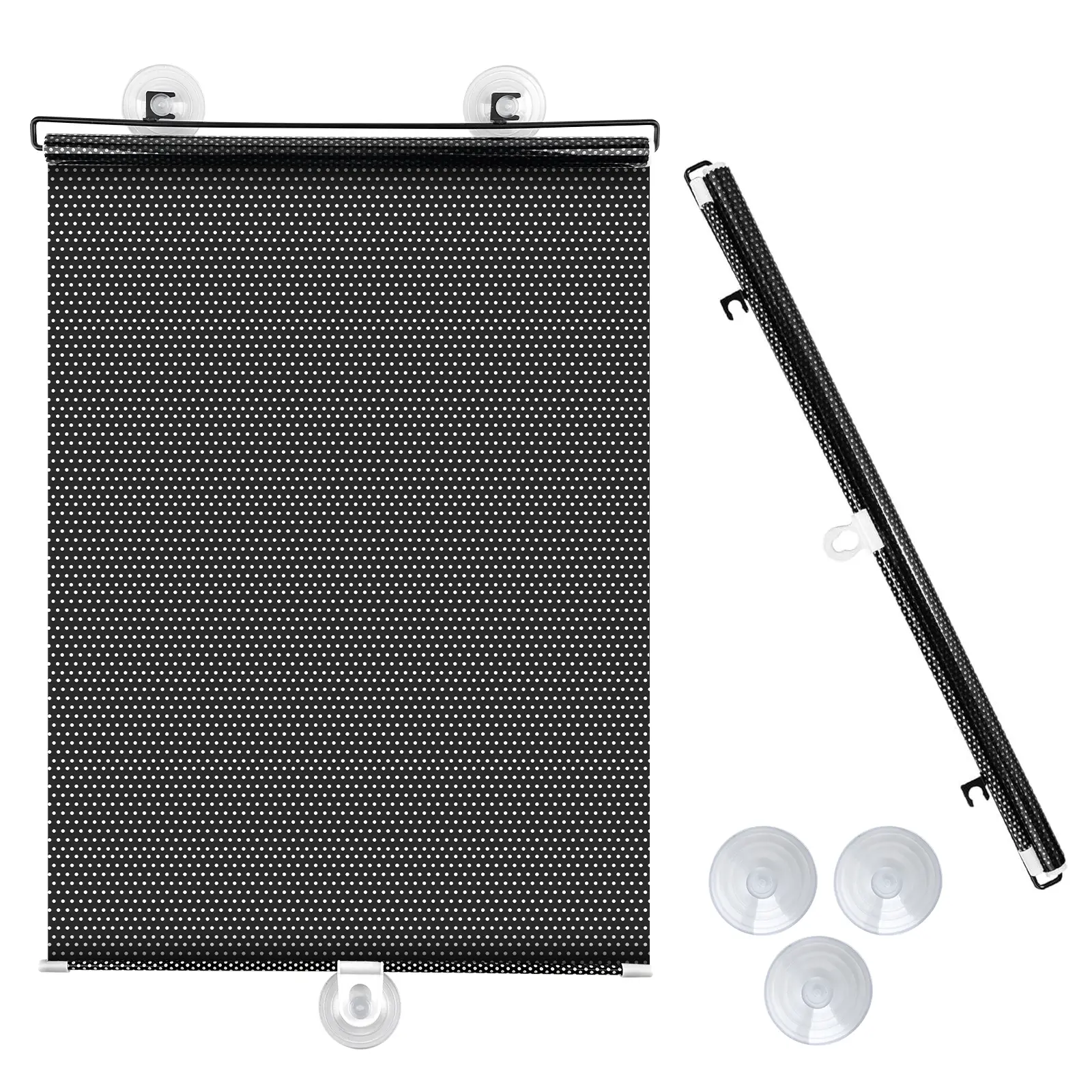 No-Drill Retractable Sun Shade Cover with 3 Suction Cups - 50*125cm Black, Portable Adjustable Car Accessory, Sun Protection Windshield Sunshade for Car Windows, Home Windows, Car Accessories