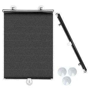 No-Drill Retractable Shade with 3 Suction Cups for Car, Home, Office Windows Portable and Adjustable Windshield Sunshade