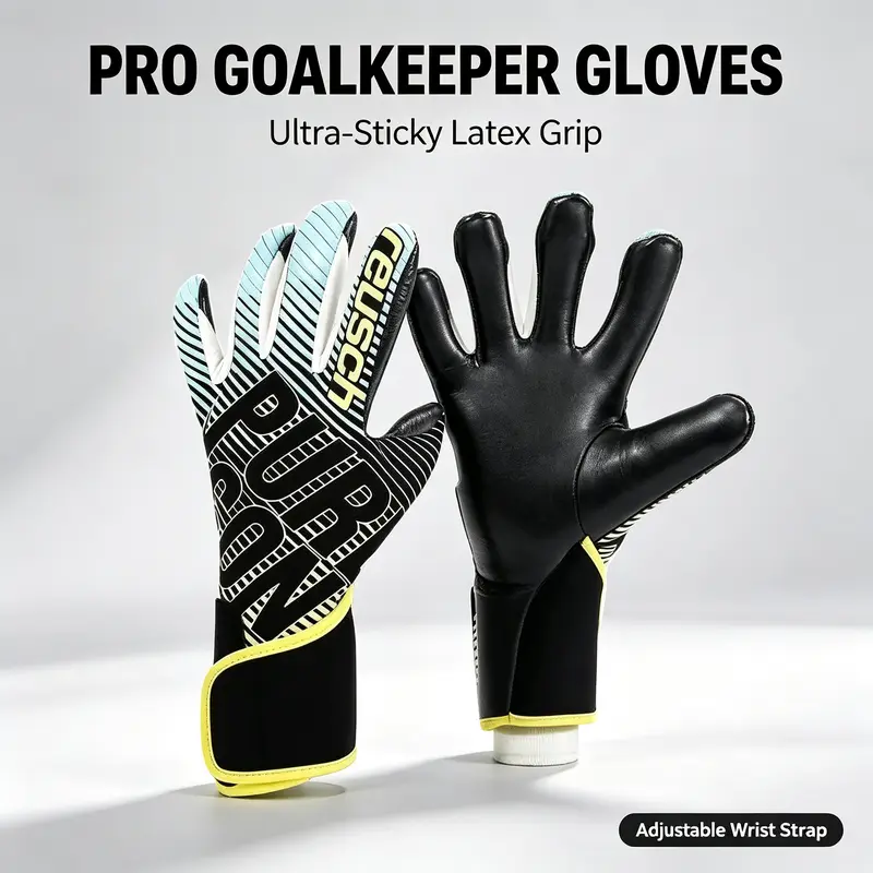 Professional Adult Football Goalkeeper Gloves - Anti-Slip Latex Surface, Abrasion Resistant, Ultra-Sticky Grip, Secure Goalkeeper Equipment, for Training, Soccer Gear, Anti-Slip Surface