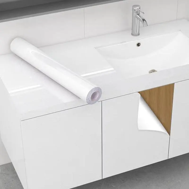 Kitchen Cabinet Door Sticker, 1 Roll Self-adhesive Waterproof & Oil-proof Cabinet Door Sticker, Furniture Refurbishment Sticker, Home Decor Supplies, Self Adhesive Film