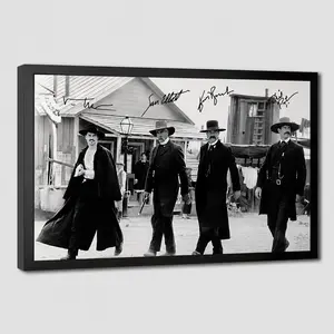 Holliday And Wyatt Earp Vintage Black And White Art Poster,Tombstone Movie Canvas Poster Wall Art Decor,Vintage Home Aesthetic Decor Canvas Print