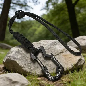 Outdoor Tactical Hook Backpack Carabiner, Camping Emergency Umbrella Rope Clip, Keychain Anti-Loss Strap, 1 Piece