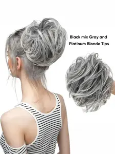 Messy Hair Bundles Elastic Rubber Bands, Synthetic Fiber Wigs, Synthetic Soft Hairpieces, Loose Curly Hairstyles, High Stretch, All Seasons Use