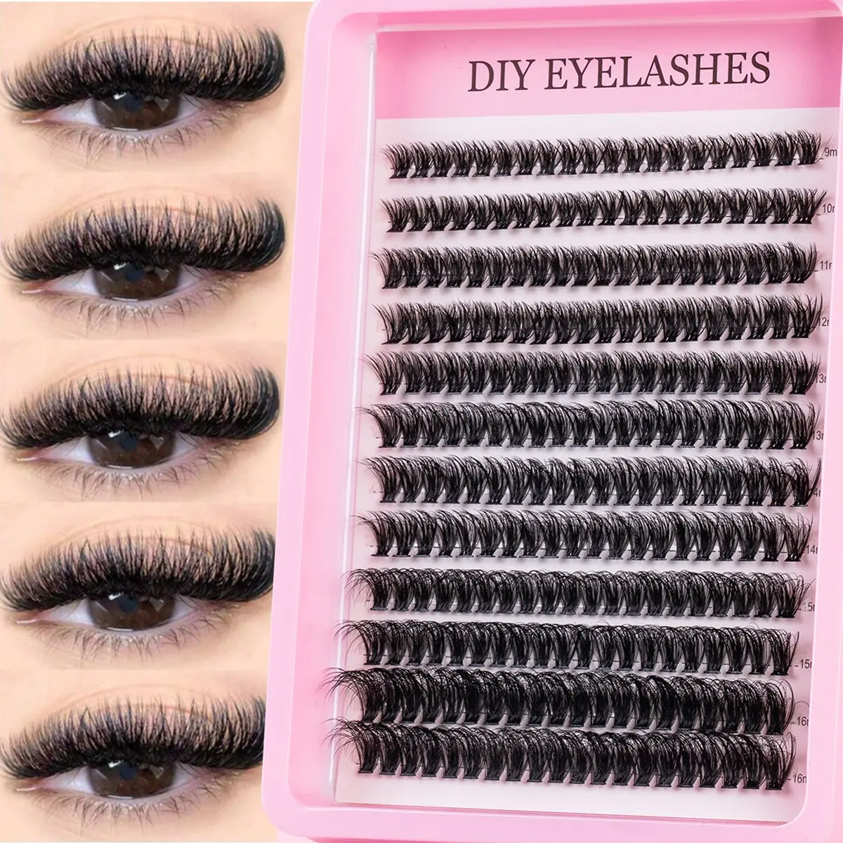 50D False Eyelashes, Single Cluster Individual False Eyelash D Curl, Mixed Eyelash Clusters, Multiple Lengths, Odorless, Easy to Apply, DIY Volume Eyelashes, Perfect for Home Makeup, Party Favors, False Eyelash Set