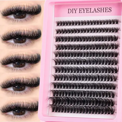 50D False Eyelashes, Single Cluster Individual False Eyelash D Curl, Mixed Eyelash Clusters, Cluster Lashes Pack, Multiple Lengths, Odorless, Easy to Apply, Perfect for Home Makeup, Party Favors, False Eyelash Set