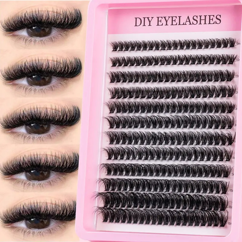 50D False Eyelashes, Single Cluster Individual False Eyelash D Curl, Mixed Eyelash Clusters, Cluster Lashes Pack, Multiple Lengths, Odorless, Easy to Apply, Perfect for Home Makeup, Party Favors, False Eyelash Set