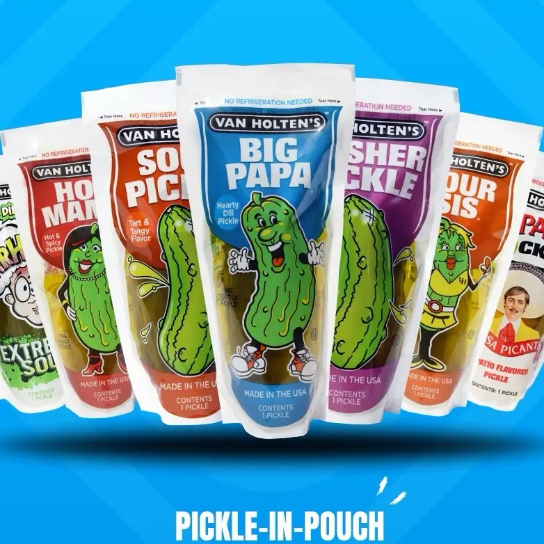 *Pickle-in-pouch* Hot Pickle-Kosher Pickle-Dill Pickle-Sour Pickle Snacks