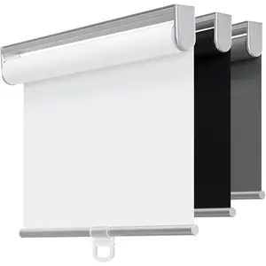 Cordless 100% Blackout Roller Shades for Windows,UV Protection Pull Down Shades,Room Darkening Door Blinds Thermal Insulated Fabric for Home Office and Bedroom(30" W x 72" H,White)