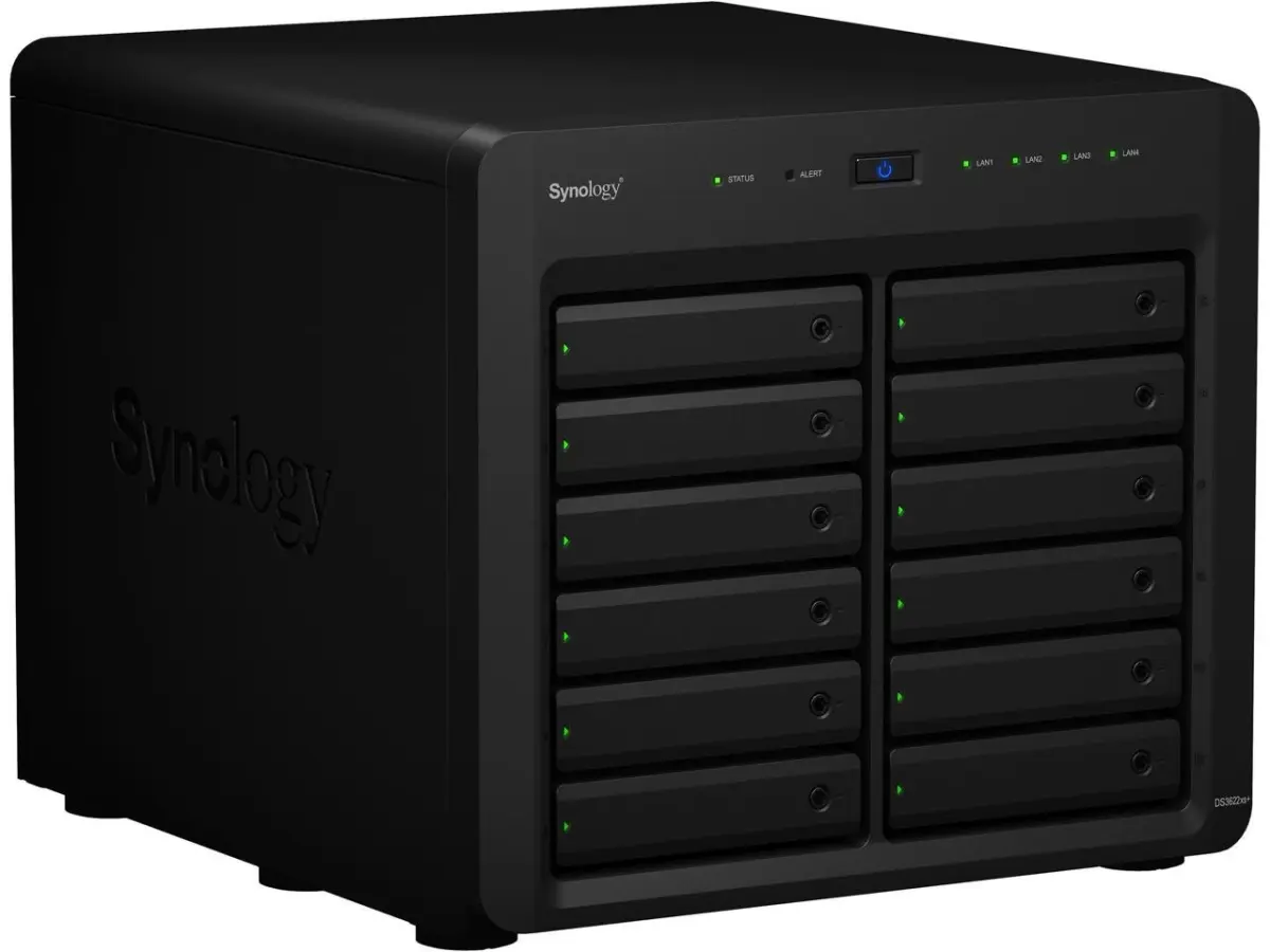 Synology DS3622xs High-Performance Diskless Network Storage - 12x Bay, 2.2 GHz Turbo Boost, 1x PCI Express 3.0, 10.63"x11.81"x13.39", 100-240 VAC 50/60Hz - Ideal for Large Teams, Computer, 12 X Bay