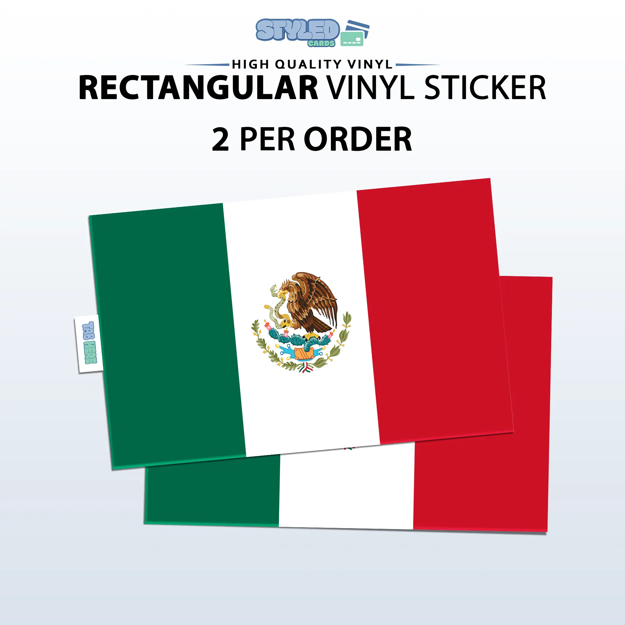 MEXICAN FLAG rectangular vinyl STICKER