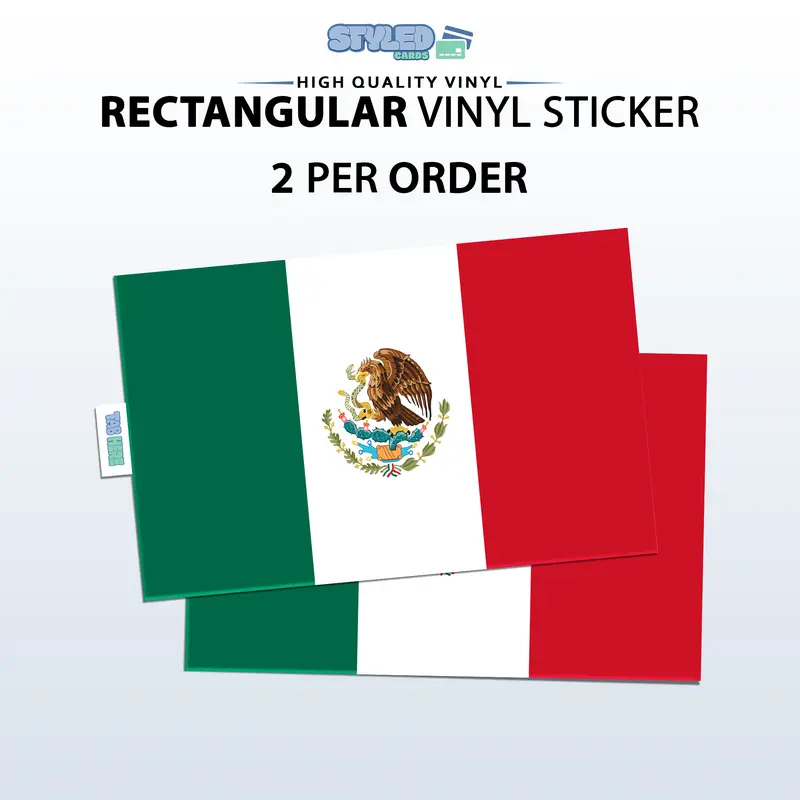 MEXICAN FLAG rectangular vinyl STICKER