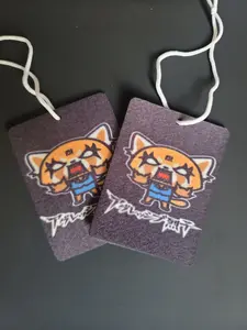 2 pack Aggretsuko Car Air Freshener handmade anime themed double sided Decoration Gift