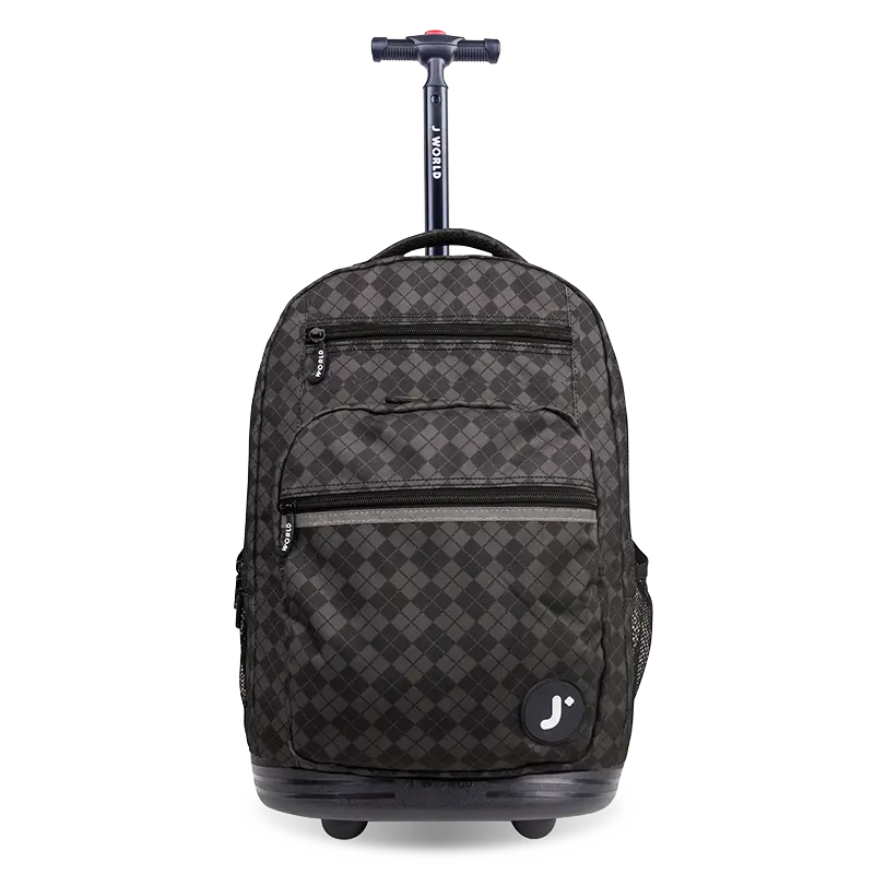 Sundance Laptop Rolling Backpack (20 Inch) in Argyle Black