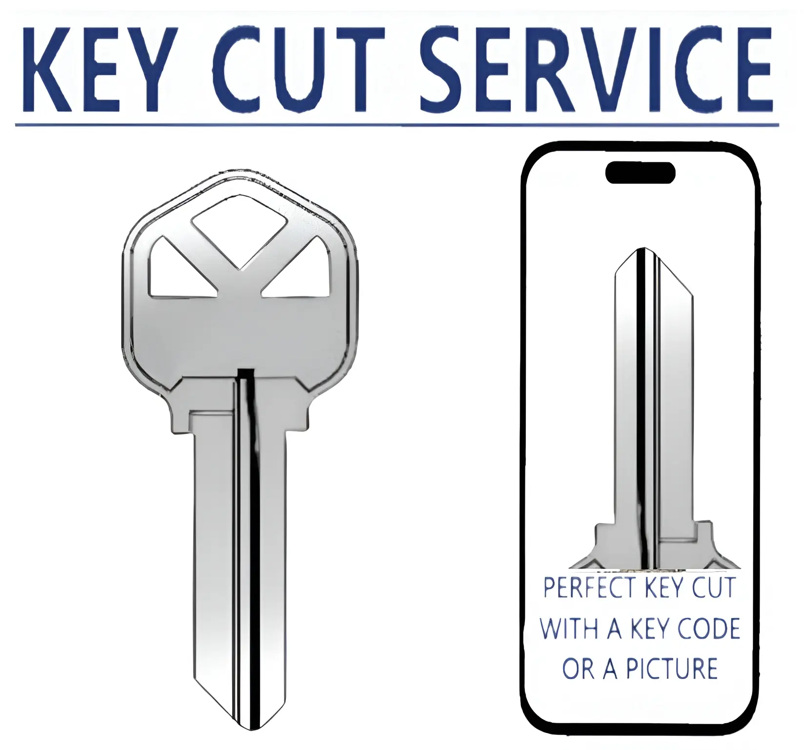 KEY CUT SERVICE + KW1 Key - Nickel Finish Kwikset Key Blanks (JMA)