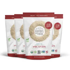 One Degree Organic Foods Sprouted Steel Cut Oats USDA Organic Non-GMO Gluten Free Oatmeal 24 oz