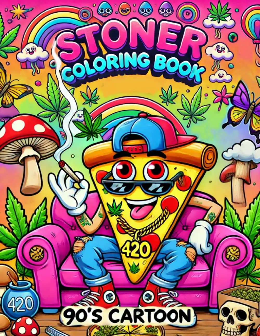 Stoner Coloring Book: 50+ Trippy Weed Pages for Adults Paperback