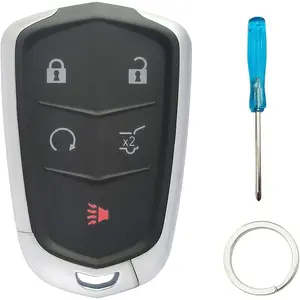 Key Fob Cover Case Shell fits for 2015-2019 Cadillac Escalade, CTS, SRX, XT4,XT5, ATS, STS, and XD6 CT6 XT5 Keyless Entry Remote Control Car Key Fob Cover