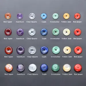 20pcs Random Seven Vein Stone Natural Crystal Agate Stone Peace Buckle Pendant Jewelry Accessories