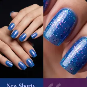 Frosted Blueberries design Hand crafted, premade, reusable manicure set Design Press On Nails New Shorty Collection