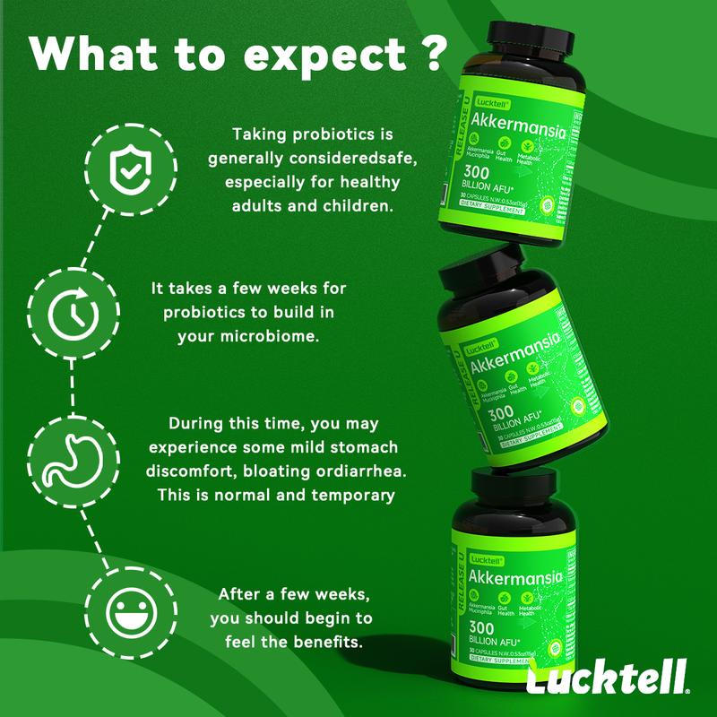 LUCKTELL Akkermansia 300 Billion AFU Supplement for GLP-1 30 Capsules Healthcare Dietary