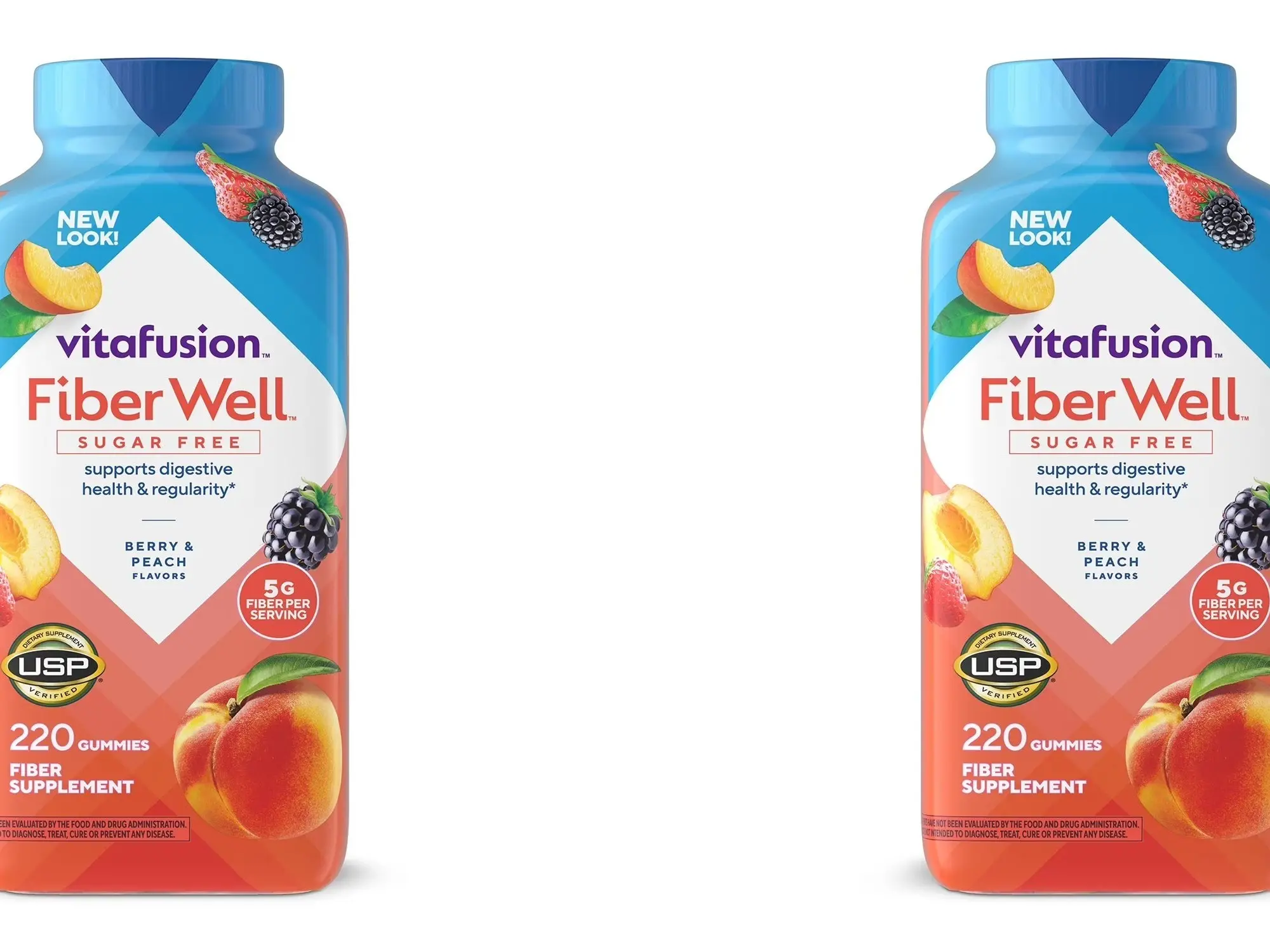 2 Pack Vitafusion Fiber Well Sugar Free Gummy Vitamin Supplement, 440 ct