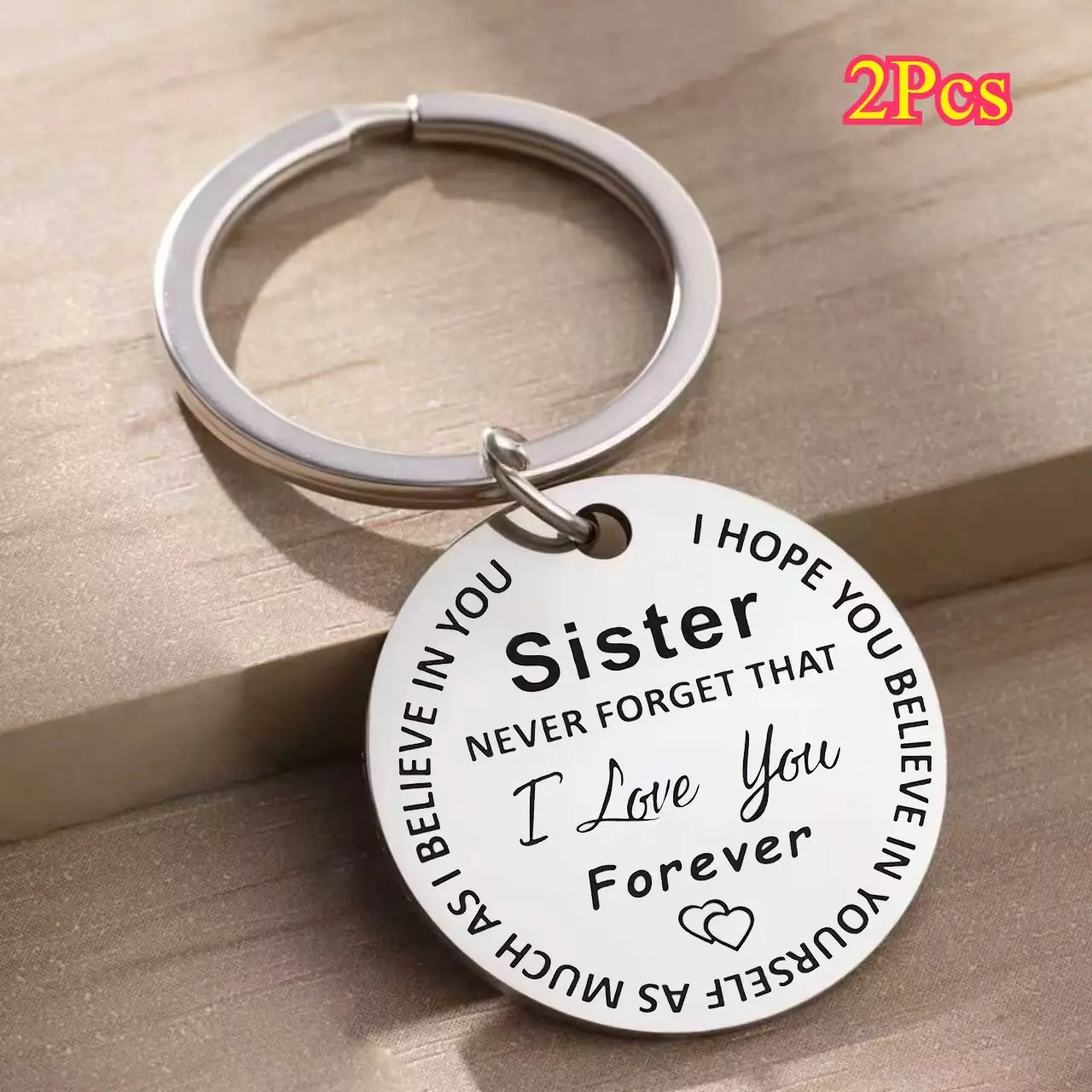 2Pcs Stainless Steel Keychain Set for Sisters, Stylish Puzzle Piece Design with Custom Engraving, Personalized Women's Gift, Stylish Keychain, Customized, Keychains For Women