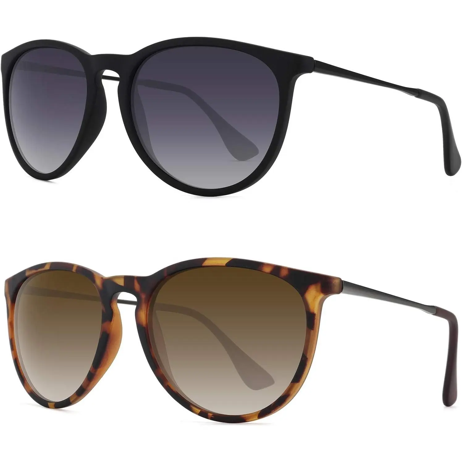 WOWSUN Women's Retro Round Sunglasses - Polarized Scratch Resistant TAC Lenses, UV Protection Street Style Shades, Sunglasses Gifts, Trendy Vintage Sunglasses, Stylish Accessories, Anti-Scratch, Casual Wear, Cleaning Cloth, Full Rim, Retro Look, Driving