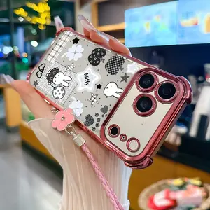Cartoon Cute Kawaii Miffy Pattern Phone Case for iPhone Samsung Galaxy 17Pro Max Air 16 15Plus 14 13 12 11 S26 S25 S24 S23 S22 Cases, Shockproof Drop, Protection Durable, Bumper with Lanyard Art.