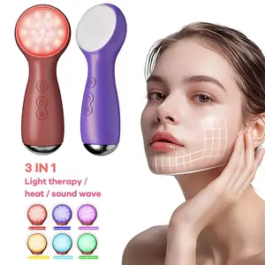Facial Cleansing Brush & Exfoliator - Facial Cleansing Instrument, Rechargeable electric cleansing brush featuring 7 LED-illuminated soft-silicone modes, exfoliation function, IPX7 waterproof rating, and skin massager.