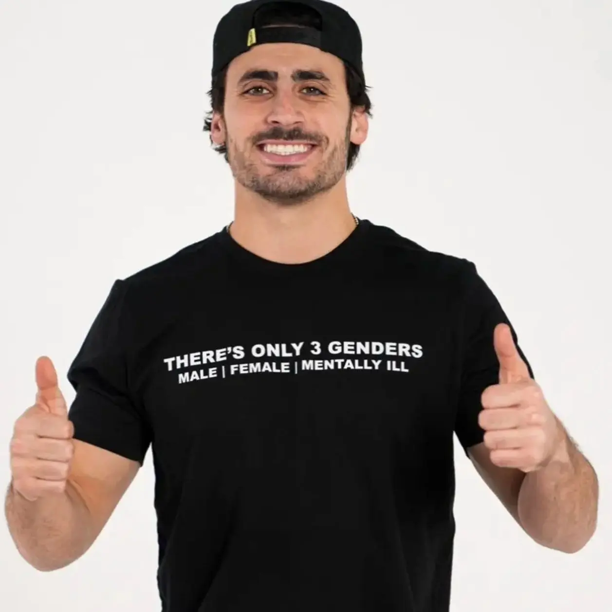 3 Genders Tee - There's Only 3 Genders Male Female Mentally Ill Black T-Shirt