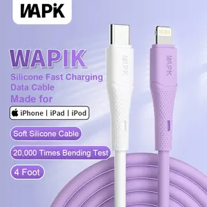 Clean Touch 4.4ft Fast Charging Cable – Type-C to C & Type-C to Lightning, Liquid Silicone, Easy-to-Wipe, Tangle-Free, Cute Colors for Women Multipurpose charge wpd Data Transfer Cable Multi-Device USB-C Braided Nylon Cable