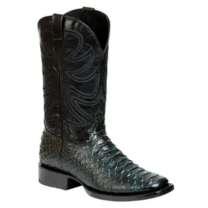 El General Men’s Rodeo Boot Imitation Python Print - Black/Blue