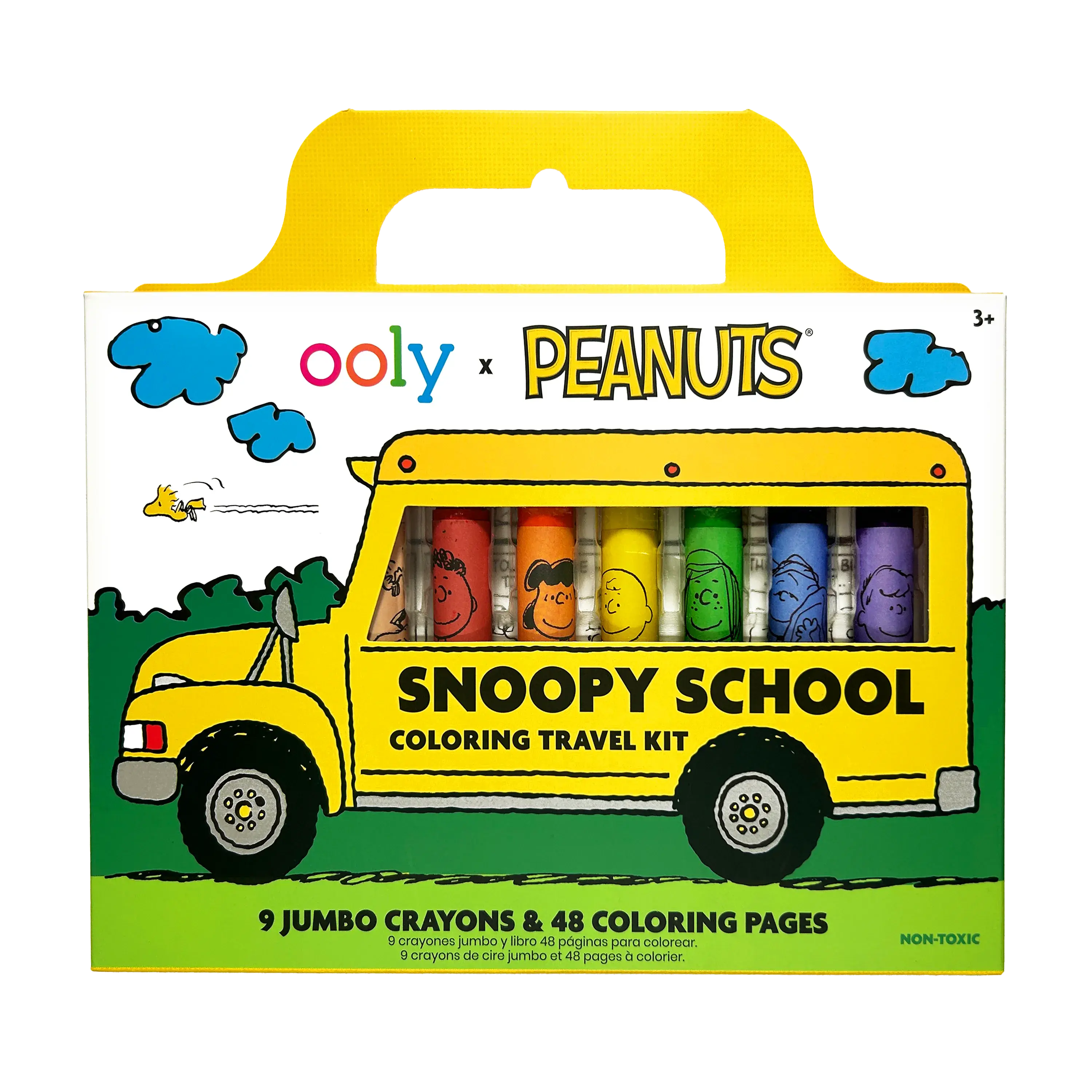 OOLY x Peanuts Snoopy School Coloring Travel Kit - 9 Crayons 48 Pages