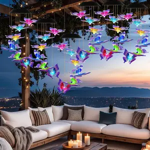 1Pc 2Pcs Quantity Options Solar Butterfly Wind Chime 7 Color Changing Wind Chime For Outside IPX4 Waterproof Outdoor Garden Yard Decor#homeimprovement#homeupgrade