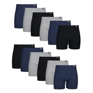 Hanes Men's Underwear Boxer Briefs Pack, 12-Pack, Moisture Wicking, No Ride Up