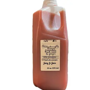 2 Blueberry Mango Pineapple Lemon Pressed Juice - 100% Pure & Pulpd - 64 oz (1.78 L) - Drink with Fruit Flavor - Pinya Beverage Natural Vitamin