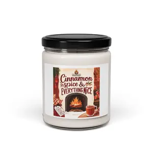 Cinnamon Spice & Everything Nice Candle | Cozy Christmas Fragrance | Scented Soy Candle (Multi-Size, Amber Jar 9oz and 4oz)