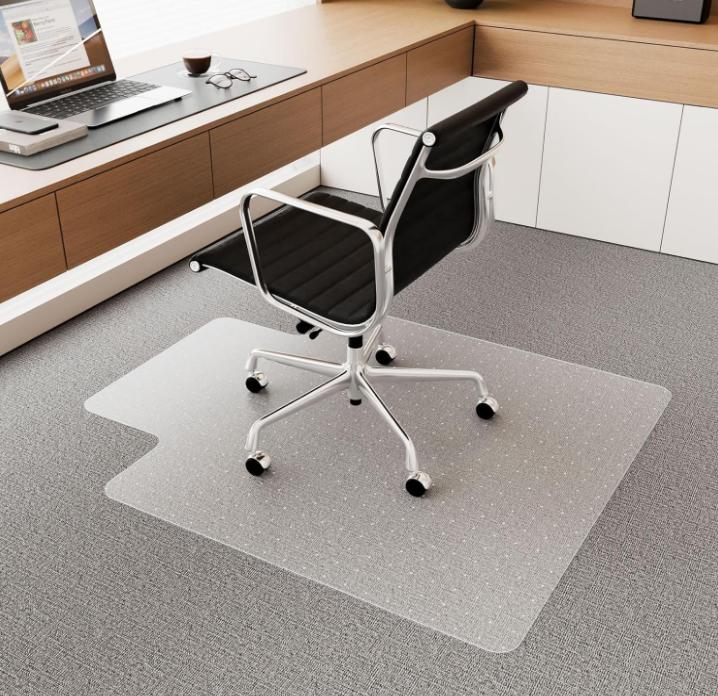 Clear Office Chair Mat for Carpet, 36x48 Inch Studded Carpet Protector Gasket, Heavy Duty Anti-Slip Floor Mat with Lip, Easy Glide for Low Pile Carpet, Home Office