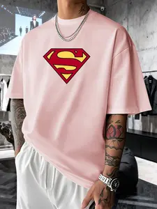 Superman S Classic Logo Men's Fashion Short Sleeve Round Neck Casual Summer T-Shirt, Perfect for Daily Wear