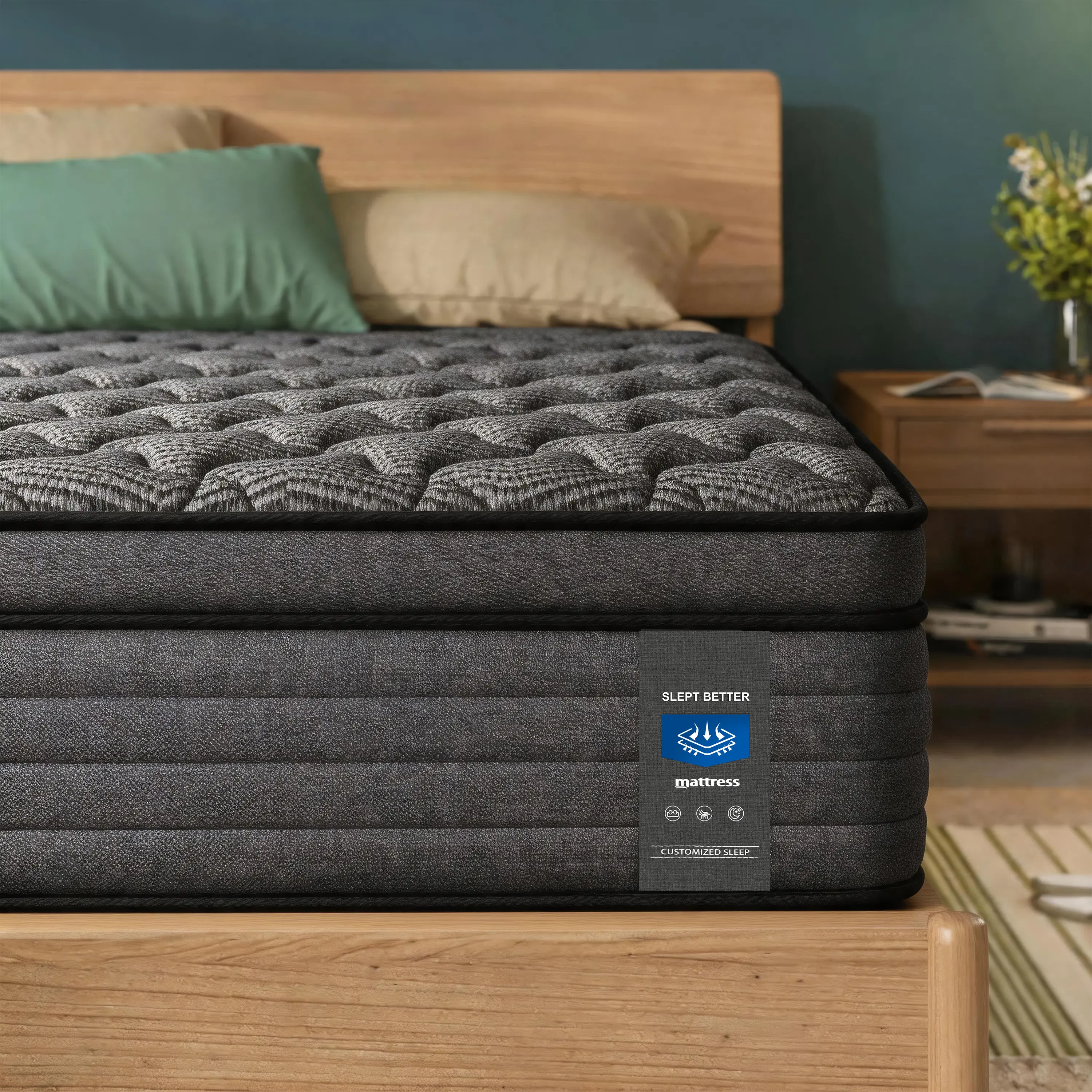 12/14 Gel Memory Foam Hybrid Mattress with Independent Springs, Medium Firm, Back Pain Support, Breathable Cooling, Twin/Full Queen/King Sizes, Mattress in a Box (DealsforYouDays SummerWins TheMemorialDays ), Queen Size Mattress，Mattress