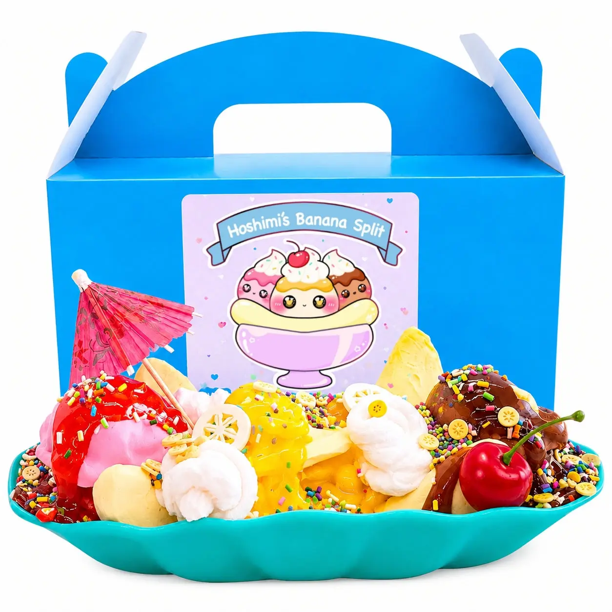 Banana Split DIY Slime Kit – Scented Handmade Dessert Slime Set & Gift Box