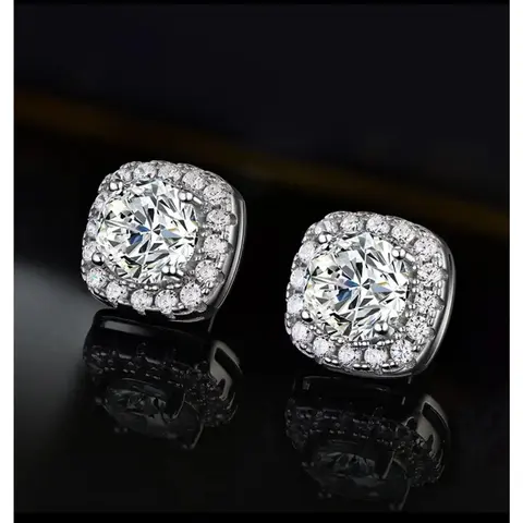 Buburbo 2026 New Arrivals Fresh Design S925 Silver Elegant Stud Earrings - Crafted with Genuine Moissanite, Men’s Classic Jewelry, Authenticity Certificate, Dealsforyoudays Gift for Adults Male, Mother's Day Unisex Wedding Jewelry